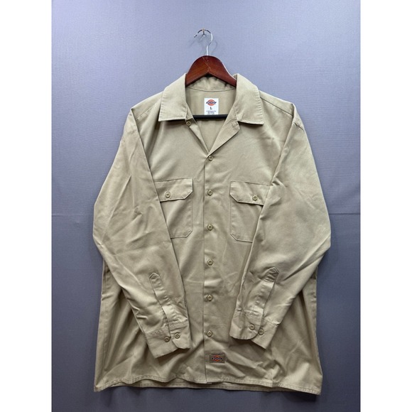 Dickies Other - Dickies Mens Khaki Short Sleeve Work‎ Shirt Button Up Size L